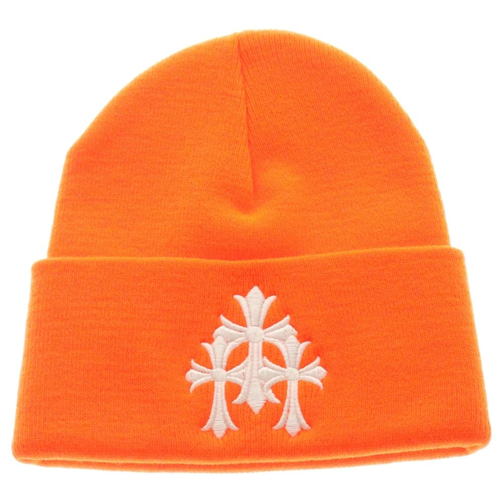 CHROME HEARTS クロムハーツ WATCH CAP ワッチキャップ トリプルクロスステッチ ビーニー帽子 オレンジ