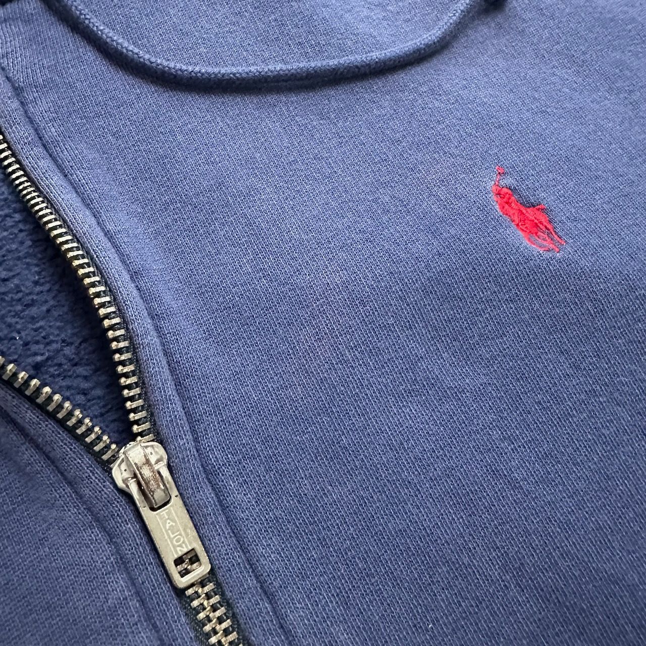 90s Ralph Lauren TALON ZIP フェード フーディー スウェット フルジップ ラルフローレン パーカー ネイビー XL 古着 -  メルカリ