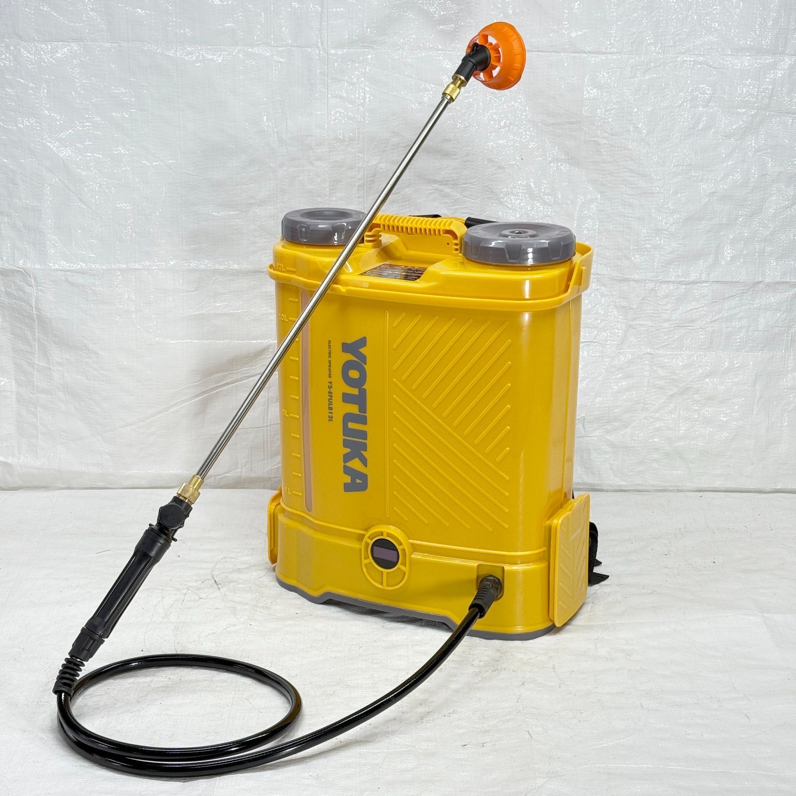 【展示品】 電動噴霧器 背負い式 12L バッテリー式 ノズル6種付 かき混ぜ機能付き イエロー YS-EFULB12L 【1133】