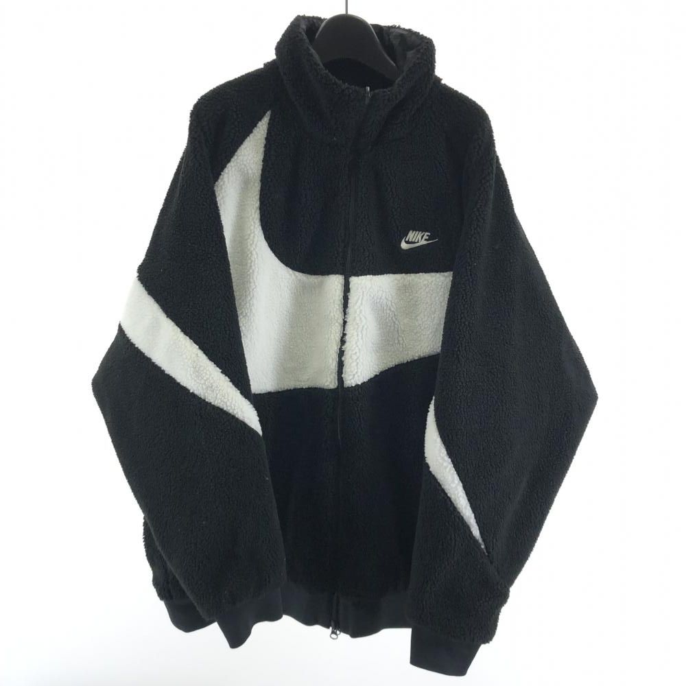 【中古】NIKE ビッグスウッシュフリースジャケット サイズ3XL ブラック ホワイト BQ6546-011 ナイキ[17]