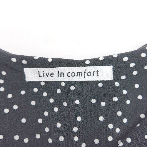 Live in comfort ノースリーブ水玉オールインワン　4L ◇ live in comfort ガーリー 水玉模様 ドット ハーフジップ