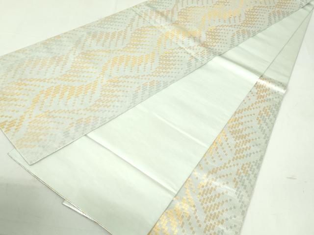 平和屋着物○西陣 長嶋成織物 ながしま帯 六通柄袋帯 瀞銀錦 流曲 金  