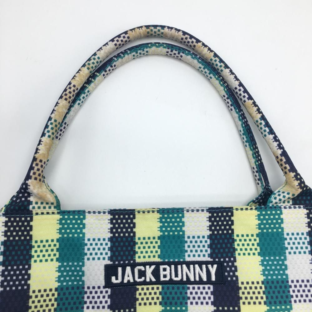 ジャックバニー ロッカーバッグ 白×ネイビー×イエロー チェック