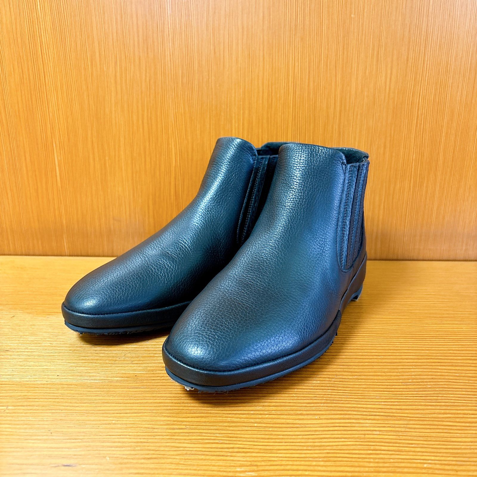 大人気 いい靴 撥水本革 アイスマンソール ショートブーツ ブーツ モードエジャコモ DICI ディッシィ 本革 日本製 超軽量 ブラック 黒 ♥品 匿名配送