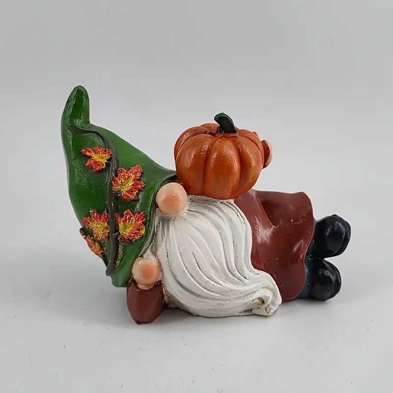 置物付き - 樹脂製ドワーフ 秋のハロウィーンの装飾、リビングルーム、キッチン、寝室用の卓上エルフ像 - お祝いの屋内