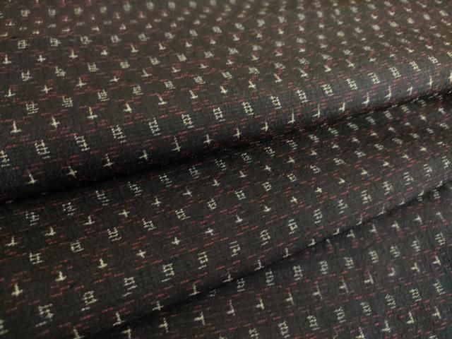 平和屋着物▽男性 お召 単衣 絣文 正絹 逸品 DAAS0243az