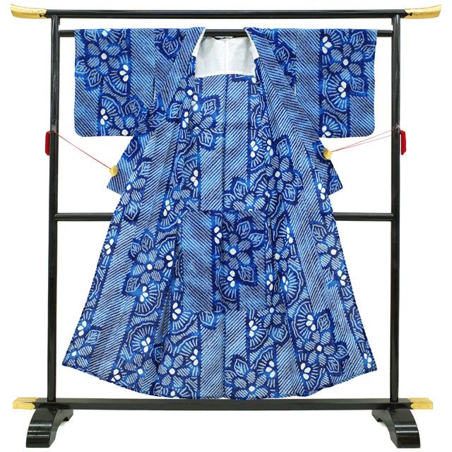 浴衣 本場有松鳴海絞り 夏物 夏 木綿 手縫い 裄61 Ｓ～Ｍ 中古 sn897 中古】 夏物 本場有松鳴海絞り 浴衣 リサイクル 有松 ゆかた