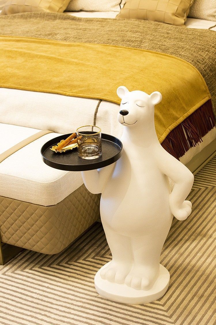 ホッキョクグマのフロアトレイの装飾品 サイドテーブル