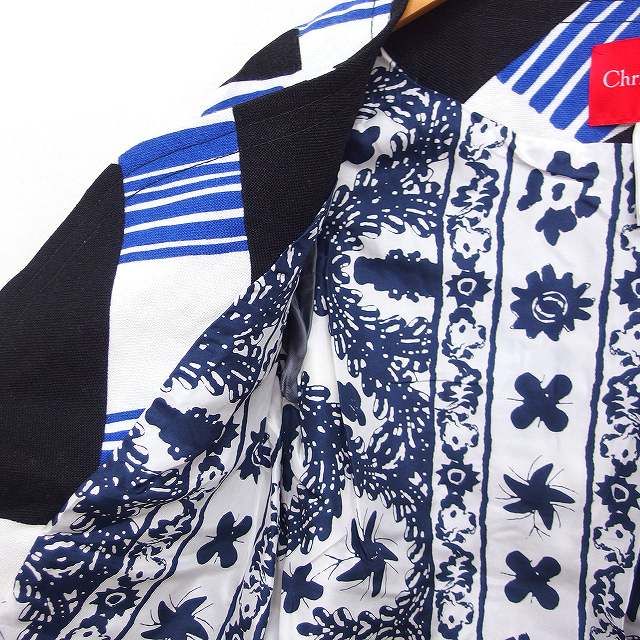 クリスチャンラクロワ ノーカラージャケット 38 クリスチャンラクロワ CHRISTIAN LACROIX 柄 ノーカラー