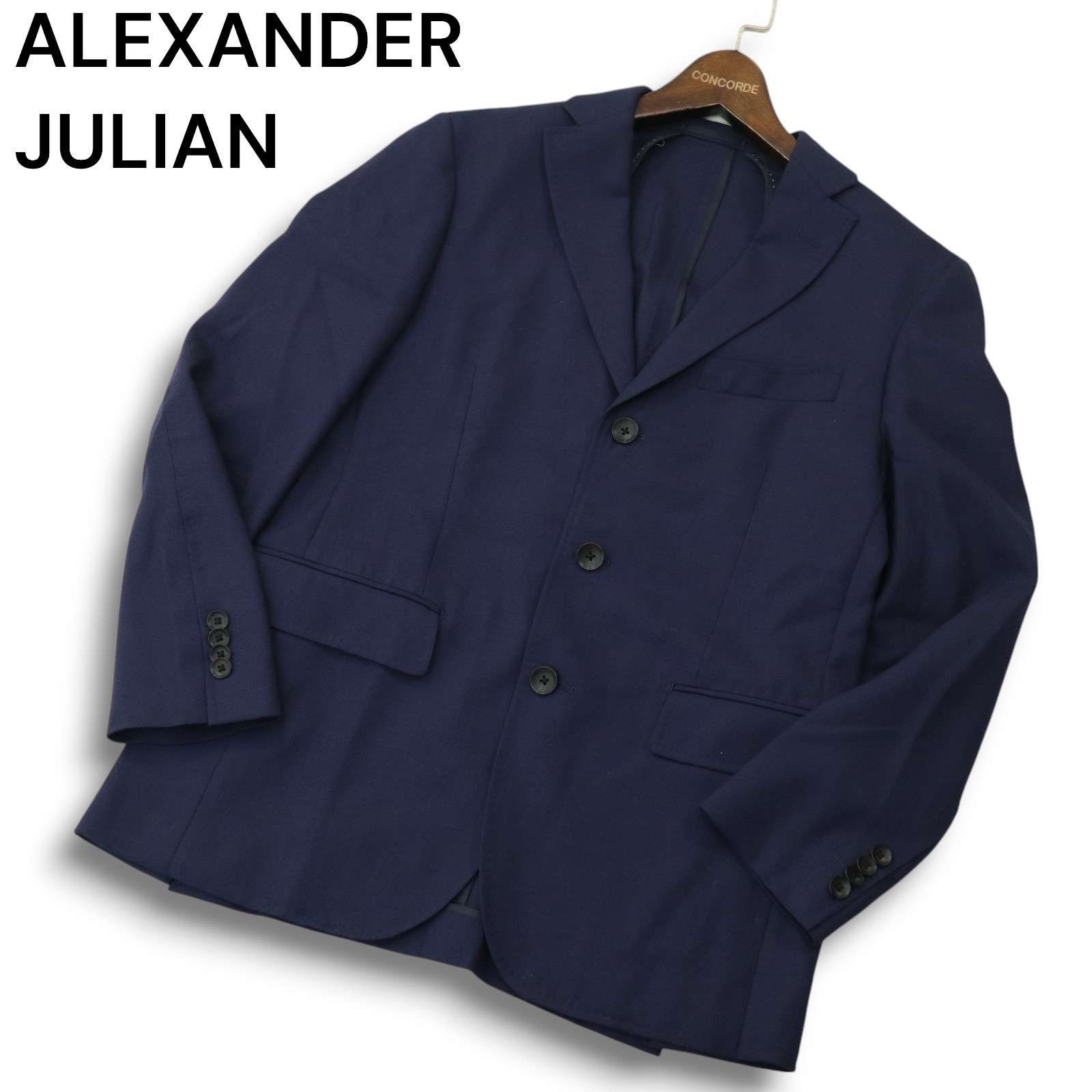 アレキサンダージュリアン 紺 ダウンジャケット フード付き LL ALEXANDER JULIAN アレキサンダージュリアン 春夏 BISHU JAPAN