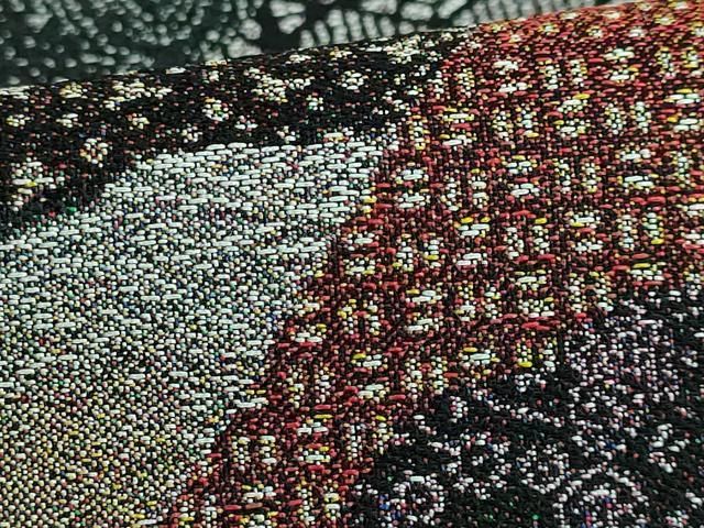 平和屋本店□極上 ワンタッチつけ帯 道長名物裂 黒地 やまと誂製 逸品