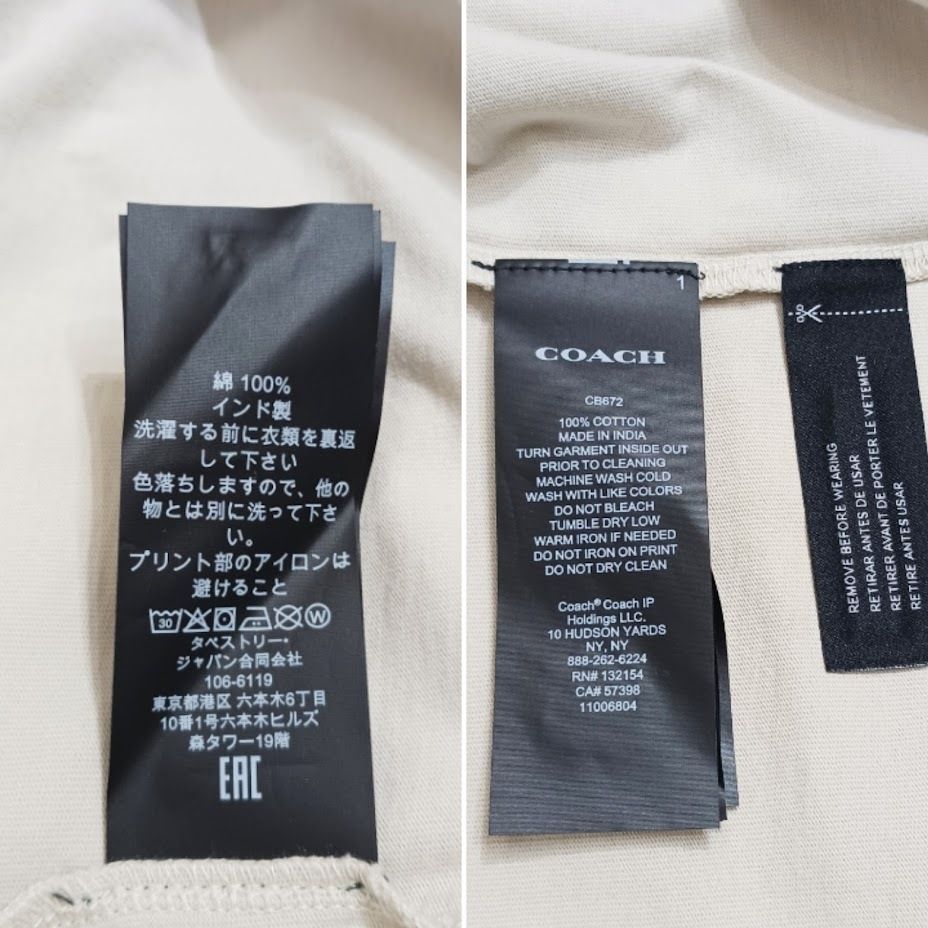 極美品 COACH コーチ CB672 ESSTL LS TEE 長袖 Tシャツ ロンT
