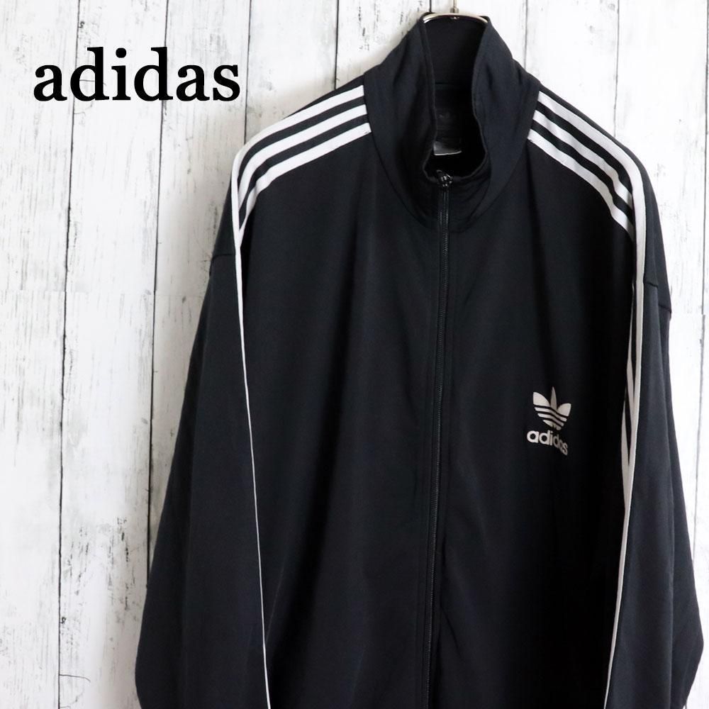 adidas トレフォイルジャケット ブラック ジャージ XL アディダス オリジナル トラックジャケット トレフォイルロゴ