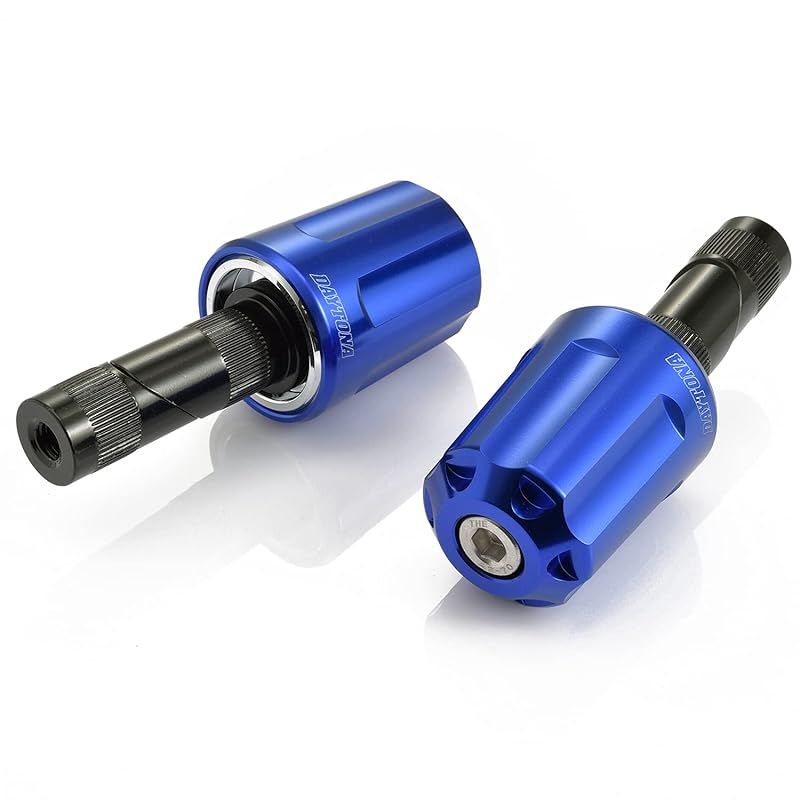 デイトナ(Daytona) アルミビレット バイク用 バーエンド 汎用(内径φ17-19) GB350/S / スズキ 中空タイプ(Vストローム250など) ヘビーウエイトバーエンド リボルバー ブルー 1