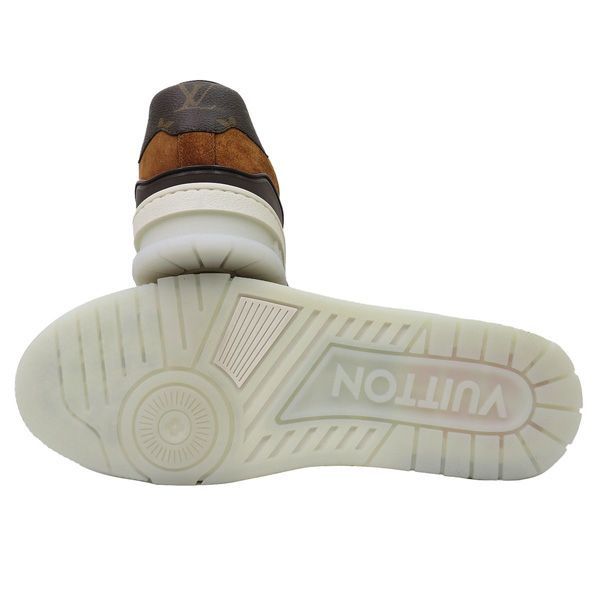 新古品 ルイヴィトン LVトレイナー ライン モノグラム レザー レース