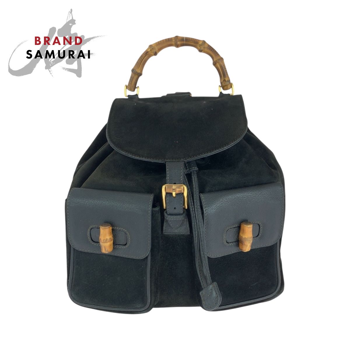 美品 GUCCI グッチ ヴィンテージ バンブー オールドグッチ ブラック 