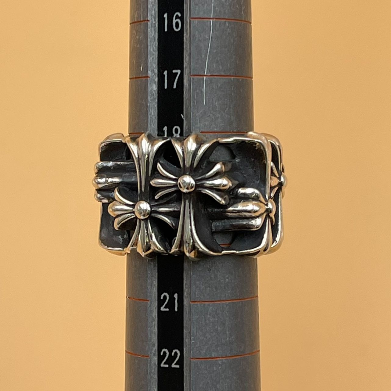 19号】925 CHROME HEARTS 2003 クロムハーツ セメタリー クロス リング