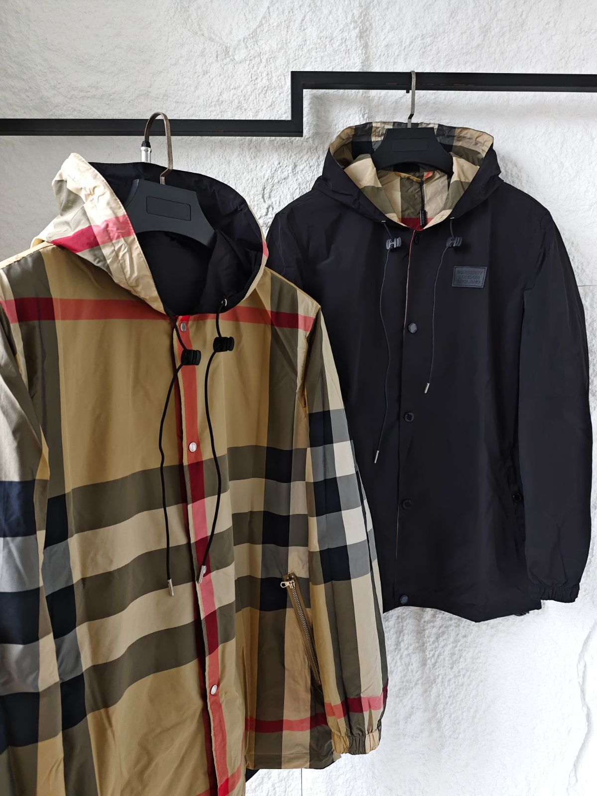 BURBERRY風 リバーシブル チェック フードジャケット [本日特価