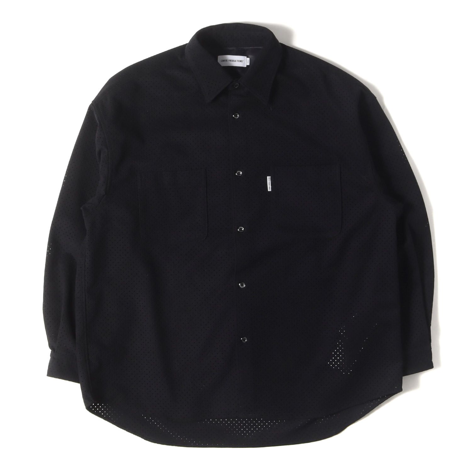 COOTIE クーティー シャツ サイズ S | 25SS パンチング フェイクスウェード ワークシャツ Punching Faux Suede Work L|S Shirt | ブラック 黒 | トップス カジュアルシャツ 長袖 メンズ