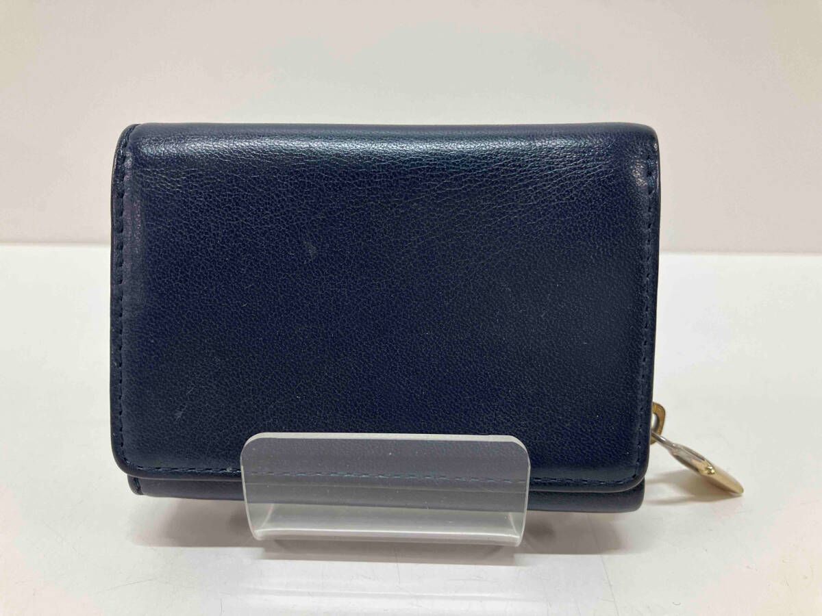【美品】アニエスベーボヤージュ ミニウォレット 折り財布 ネイビー agnes b Voyage アニエスベー ボヤージュ 二つ折り財布
