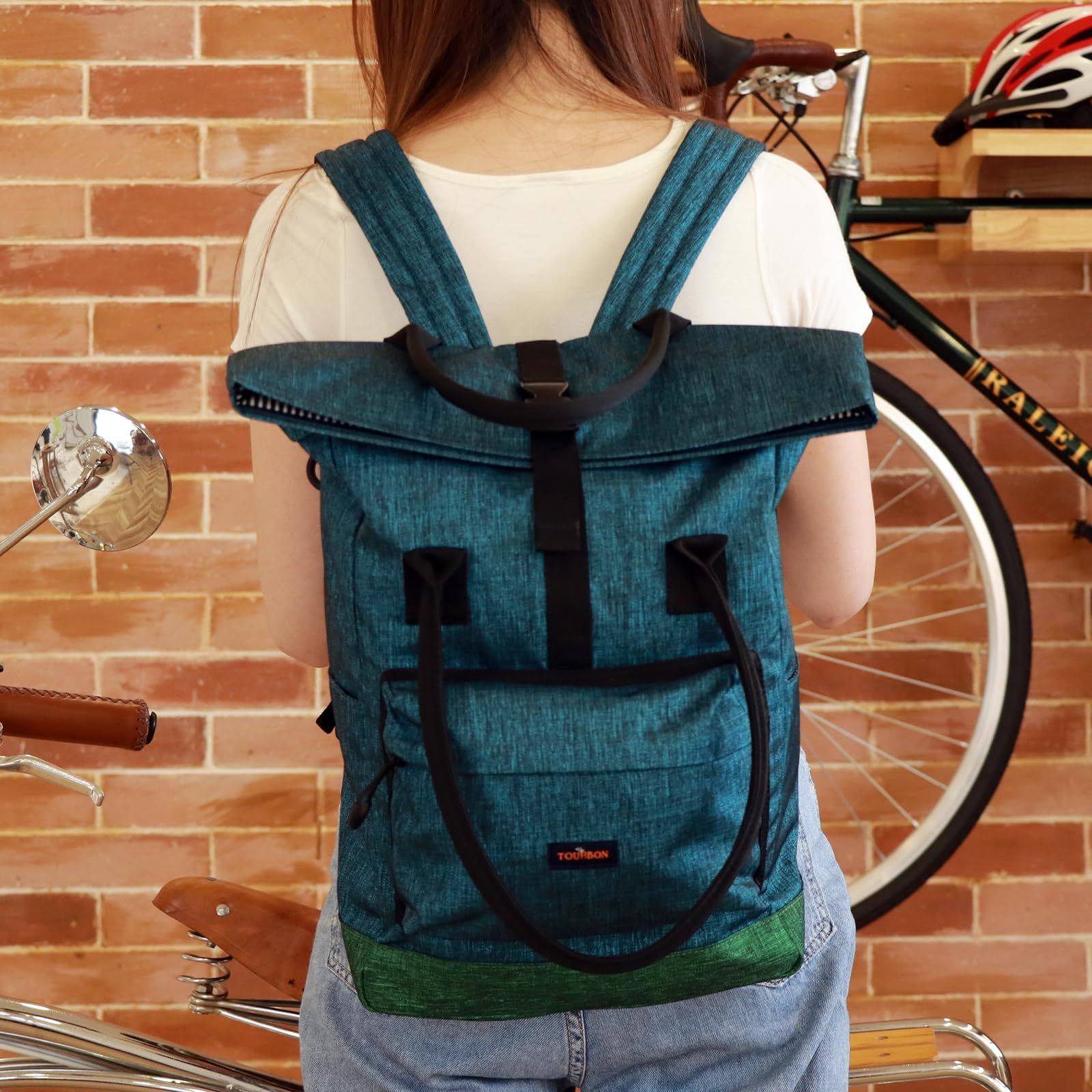 TOURBONバイクパニエバッグ自転車リアパックレジャーデイリーバックパックハンドバッグ