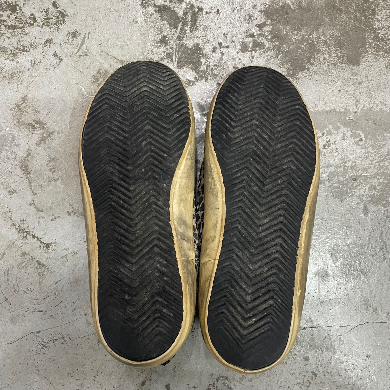 GOLDEN GOOSE サイドジップ レオパード ハイカット スニーカー 