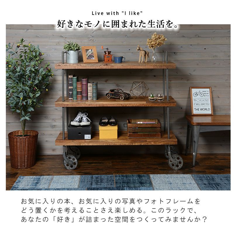 ラック インダストリアルデザインラック ALGENT アルジェント 3段