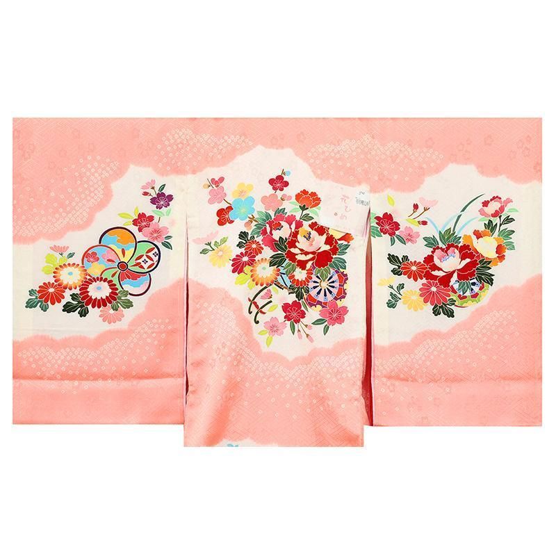 特選京友禅絞り染、手描美術、桶絞り工芸　新品正絹産着（お祝着）純古典四季花毬文 特選京友禅絞り染、手描美術、桶絞り工芸 新品正絹産着（お