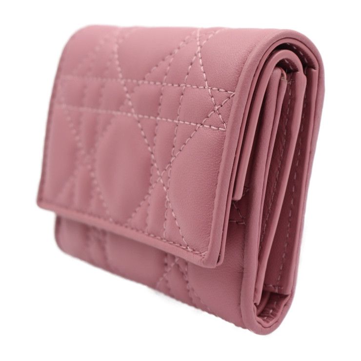Dior ピンク たのしく キルティング 折り財布