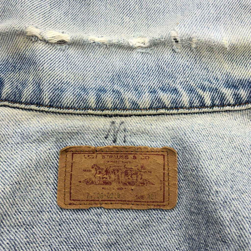 古着USA製90s◆リーバイス デニムジャケット インディゴブルー メンズL リーバイス Levi's 90s 1st 復刻 デニムジャケット Gジャン
