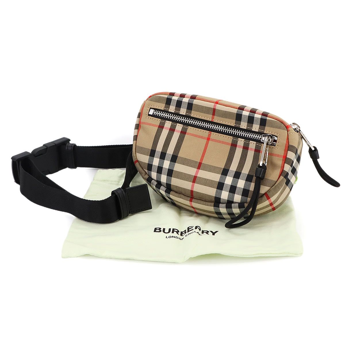 ♥ 展示品 バーバリー BURBERRY ヴィンテージチェック ボディ バッグ ウエストポーチ キャンバス ベージュ 8014420 90296895