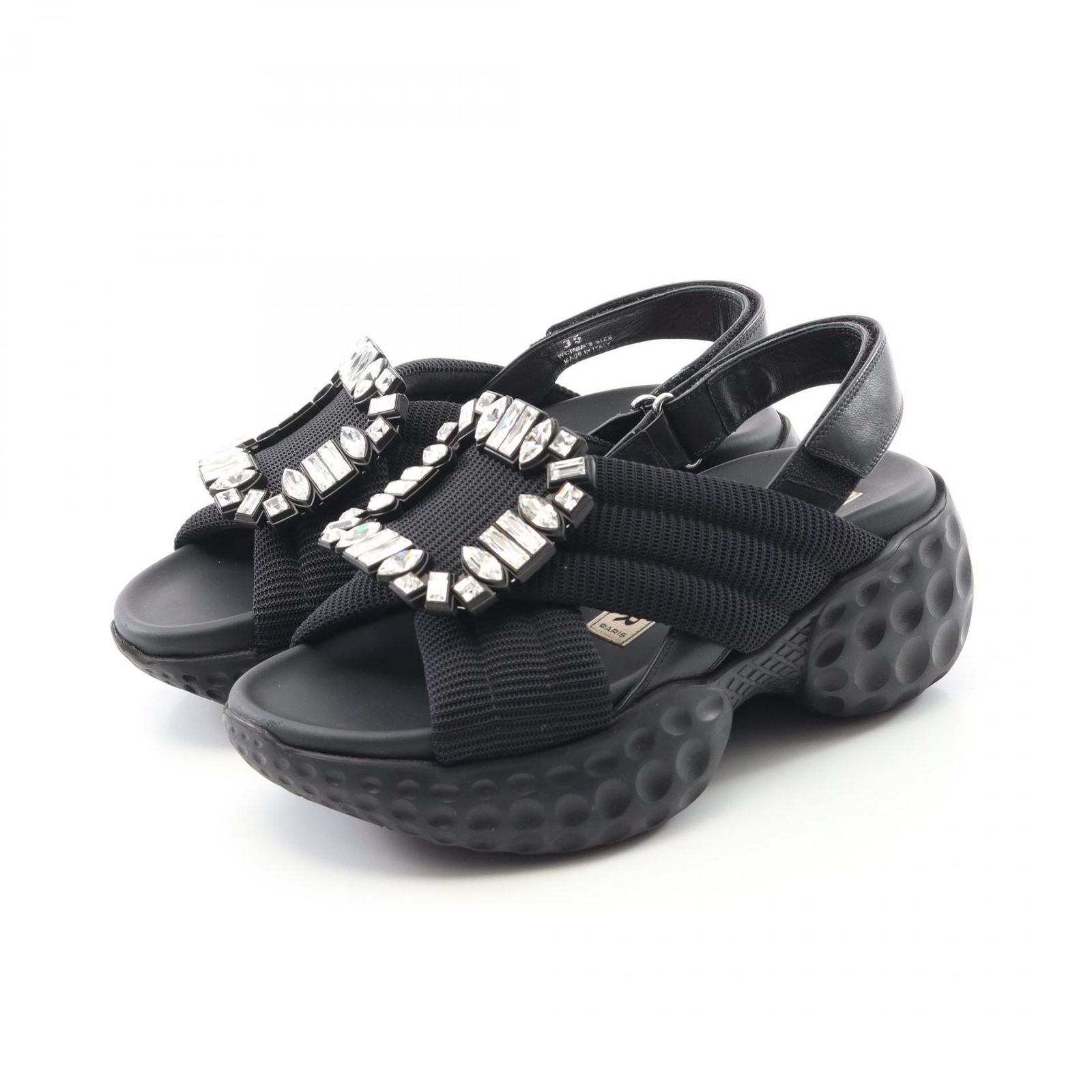 Roger Vivier ロジェ ヴィヴィエ ヴィヴ ラン ライト ストラス バックル サンダル