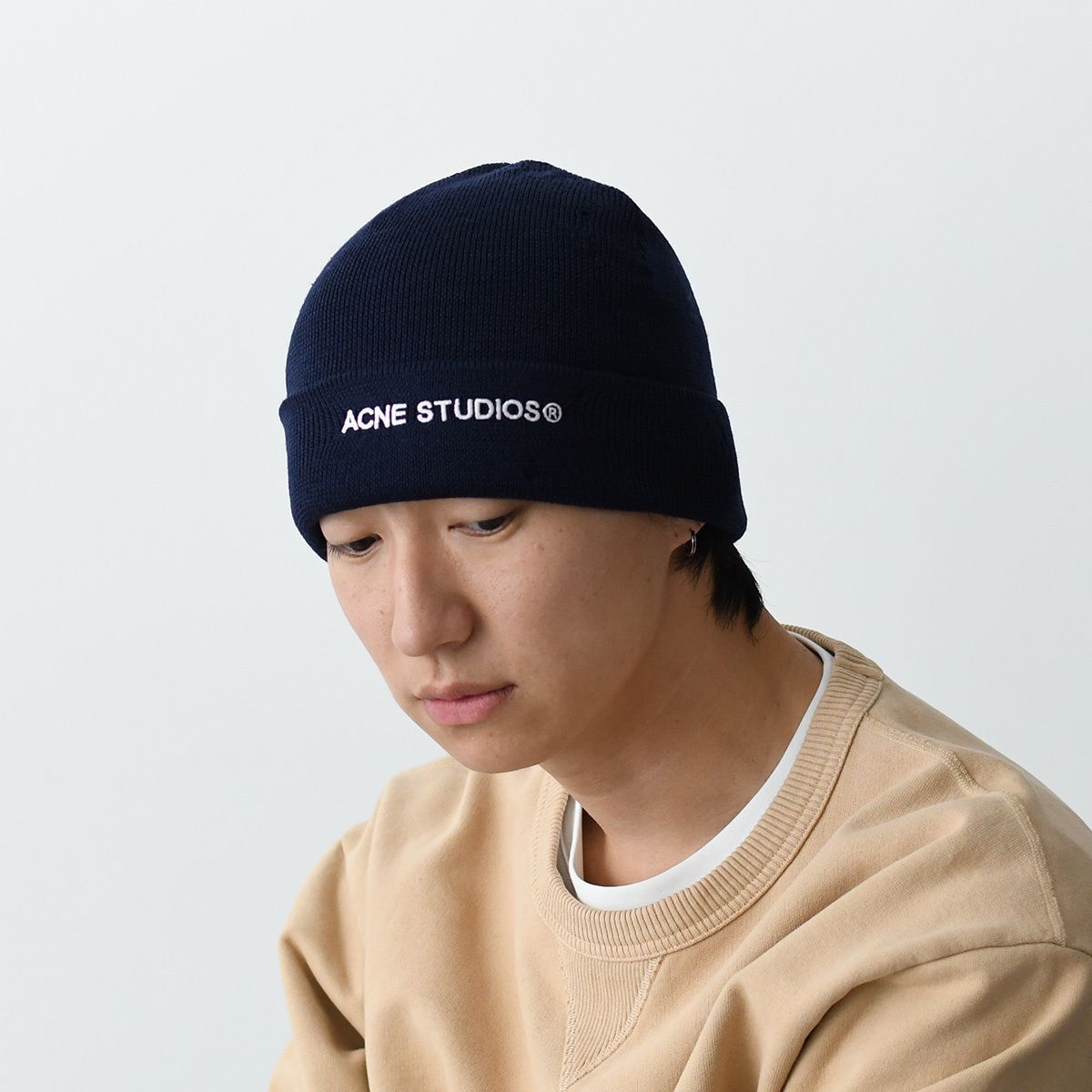 Acne Studios ニット帽 Acne Studios - スモールFaceロゴビーニー