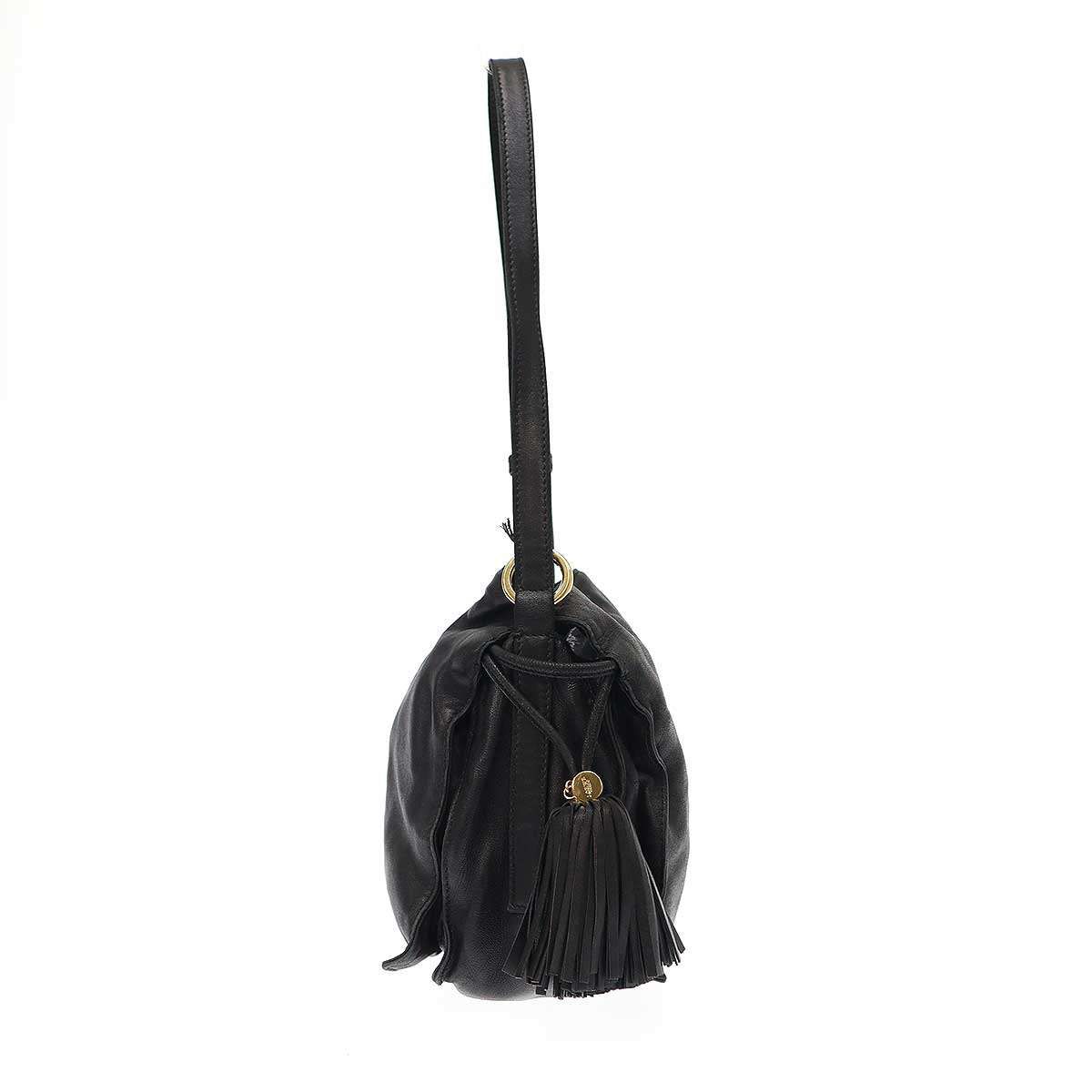 LOEWE ロエベ フラメンコ22 レザータッセルショルダーバッグ ブラック 