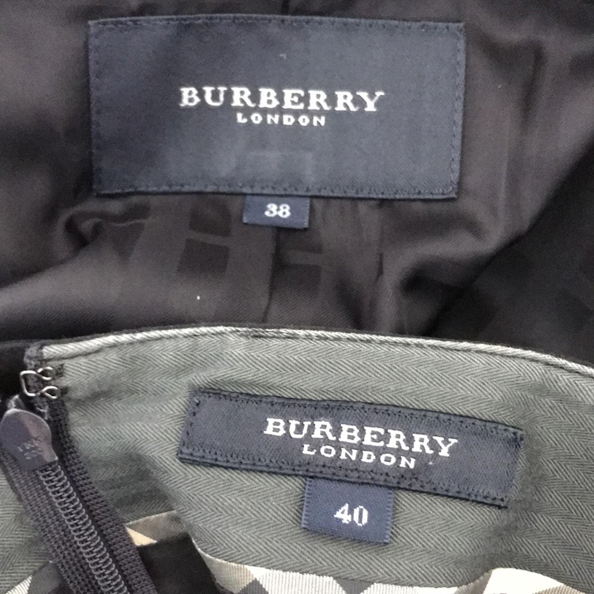 美品　Burberry バーバリーロンドン スカートスーツ　就職　黒　38 Burberry LONDON(バーバリーロンドン) スカートスーツ