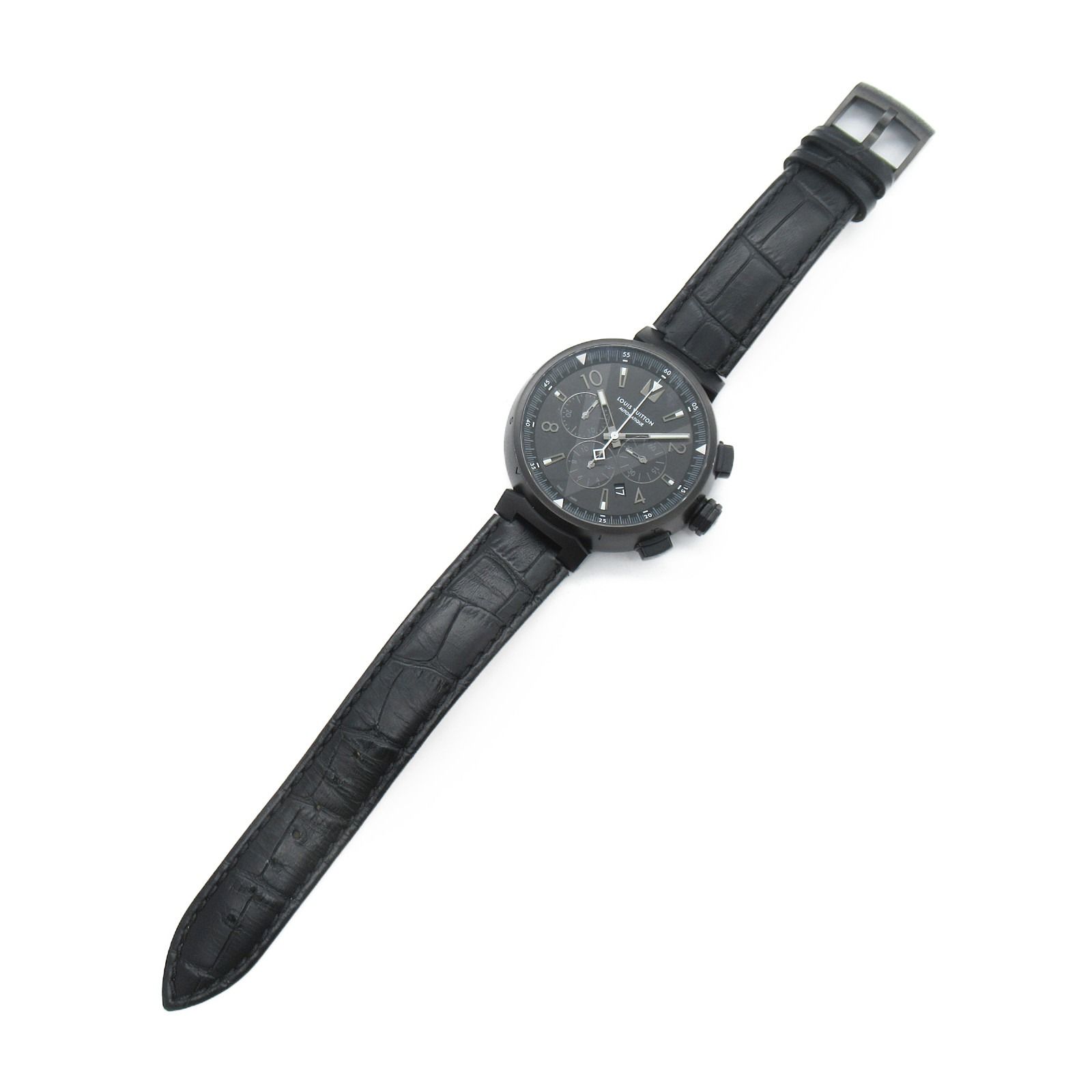 ルイ・ヴィトン タンブール クロノ オールブラック 腕時計 ウォッチ