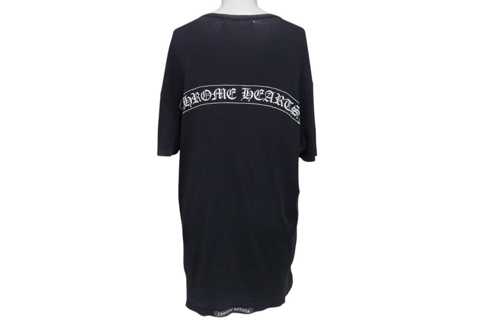 Chrome Hearts - CHROME HEARTS クロムハーツ オールドクロムハーツ リブT 半袖Ｔシャツ コットン ネイビー ホワイト サイズL 良品 中古 4b000887 CHROME HEARTS クロムハーツ オールドクロムハーツ リブT 半袖T