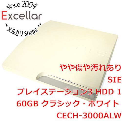 PlayStation3 - SONY　プレイステーション3 160G ホワイト CECH-3000ALW　ゴム足なし・本体いたみ bn:3] SONY プレイステーション3 160G ホワイト CECH-3000ALW