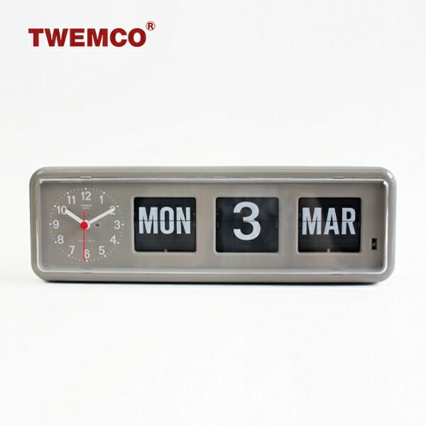 【新品】TWEMCO[トゥエンコ] カレンダークロック BQ-38 グレー [置時計 壁掛け時計 パタパタカレンダー アナログ時計 レトロ インテリア]