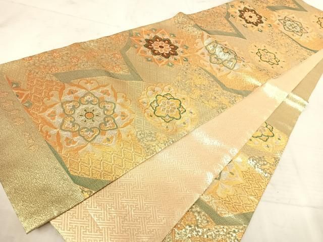 平和屋着物◎六通柄袋帯 壽賀多錦 九百錦 正倉院花文 金銀糸