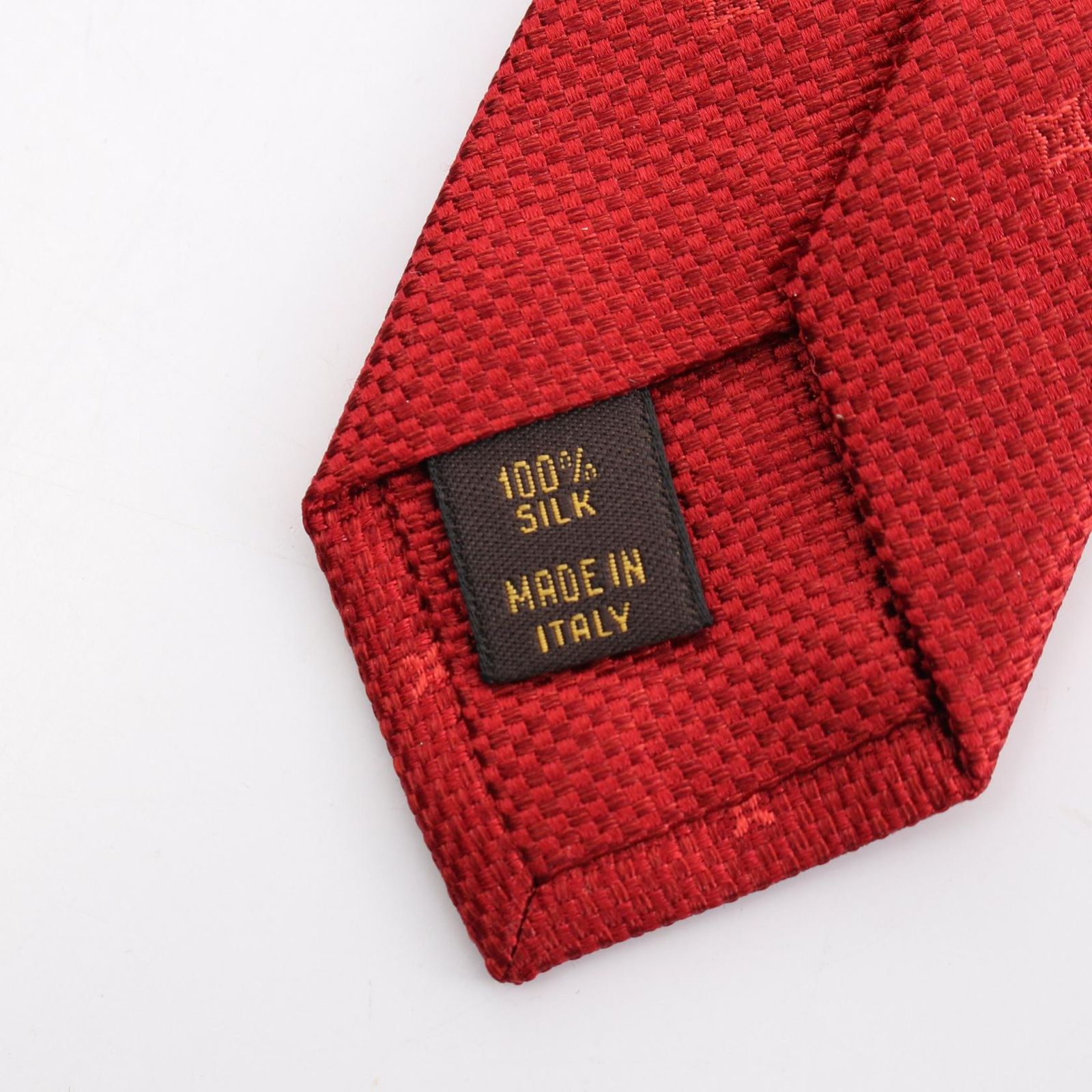 ルイ・ヴィトン LOUIS VUITTON ネクタイ モノグラム レッド シルク
