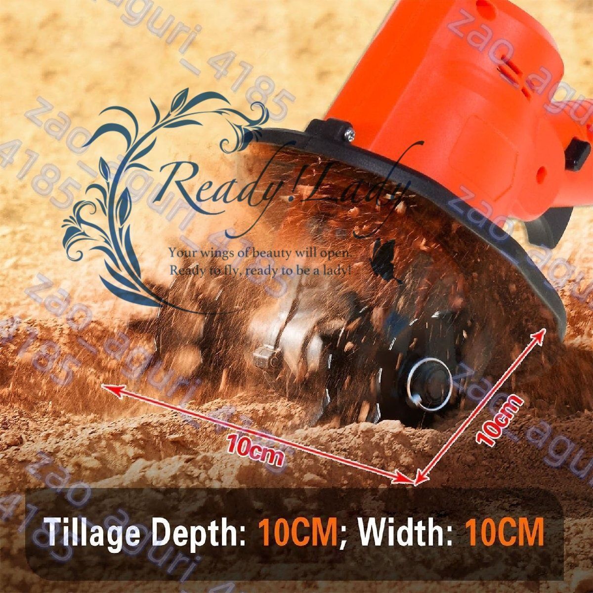 充電式リチウムバッテリーと望遠鏡ポール 電動コードレスティラー栽培装置 10cmの作業深度 10cmの耕作幅 土壌ティラーロタビーター HRDEVELOPMENT_JP