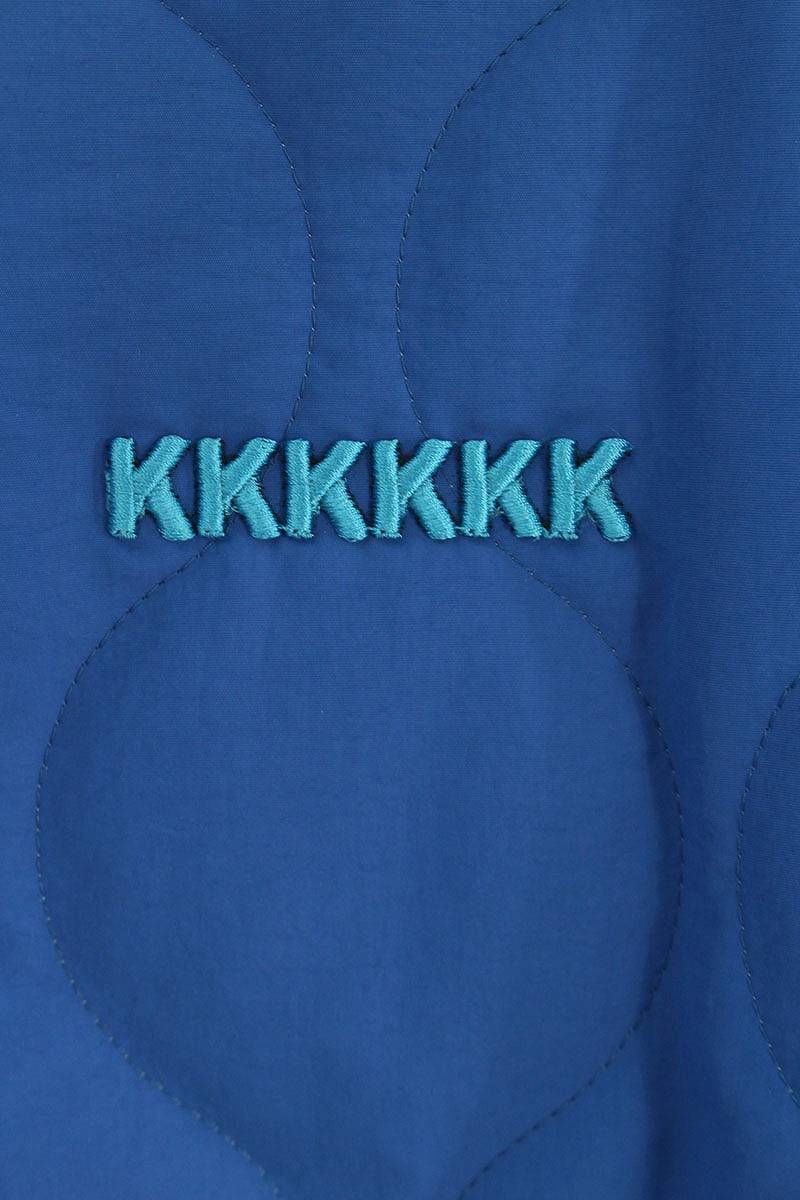 メンズKKKKKK スパンコール装飾中綿キルティングダウンジャケット ブラック