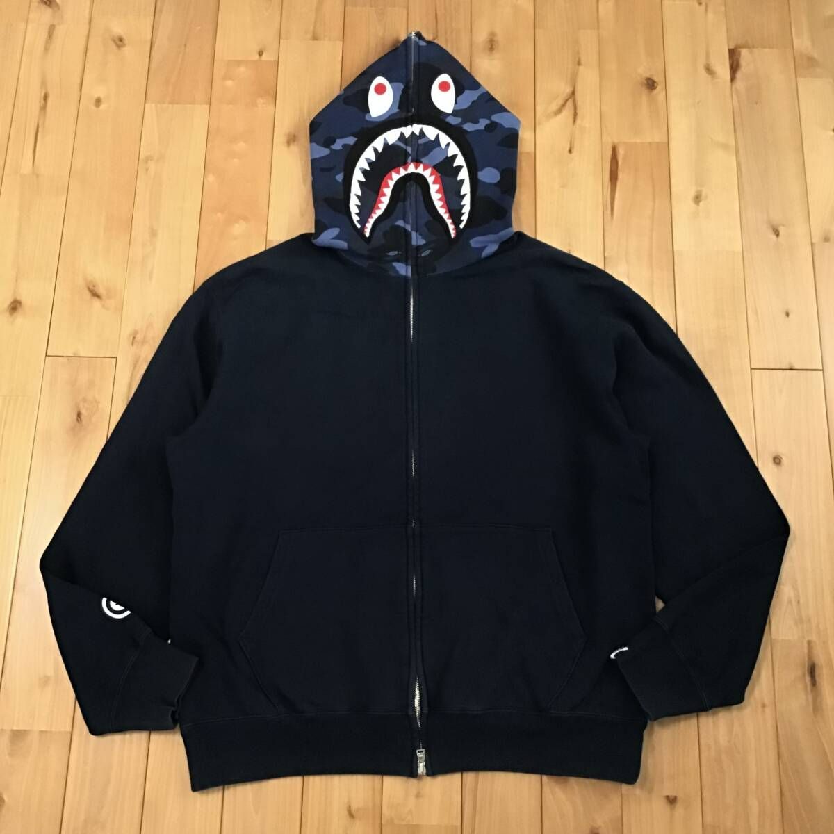 2007年 Blue camo × Navy シャークパーカー Lサイズ shark full zip  