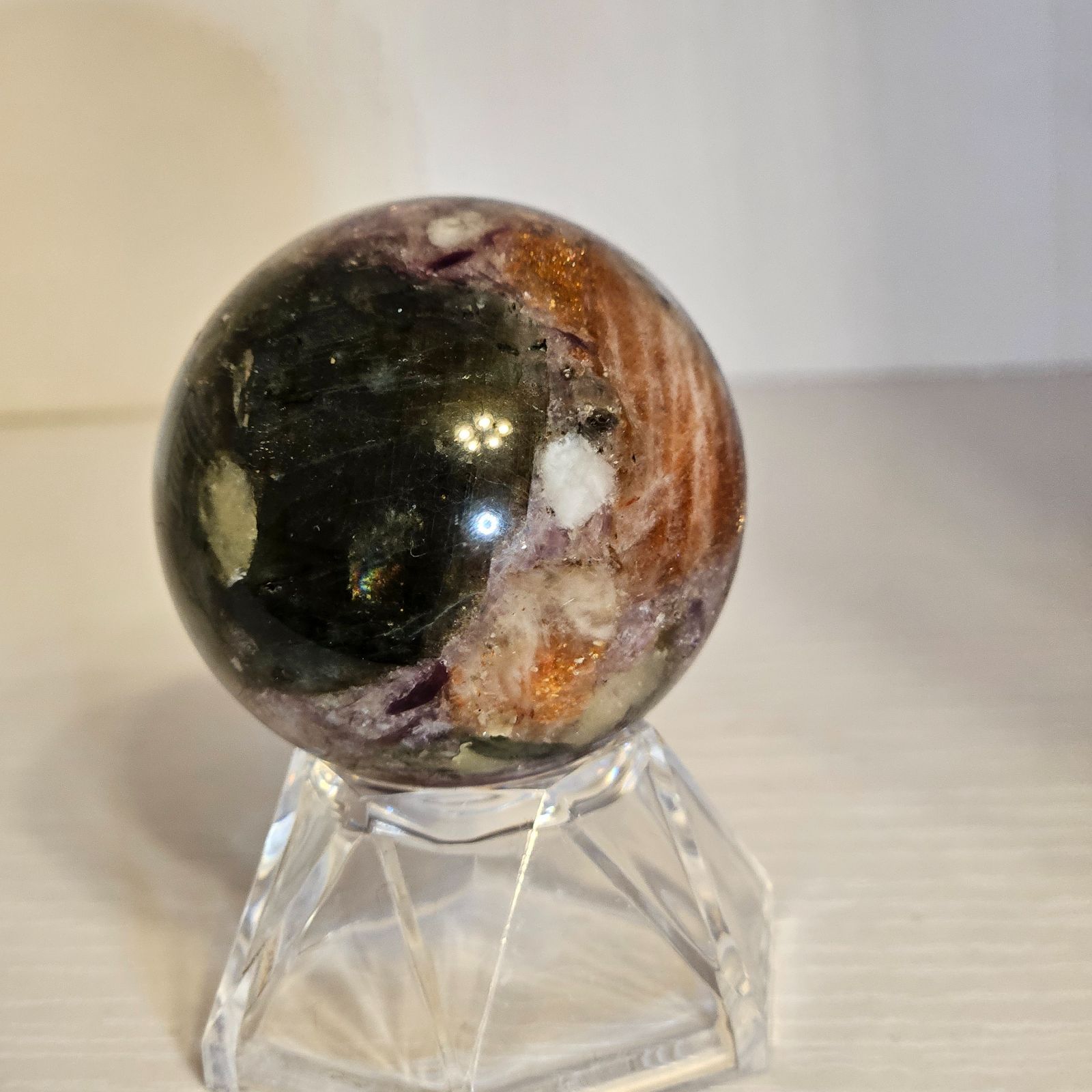 共生サンストーンスペシャル スフィアサンストーン　レピドライト　アマゾナイト レピドライト✨ラブラドライト✨サンストーン✨共生スフィア✨スフィア