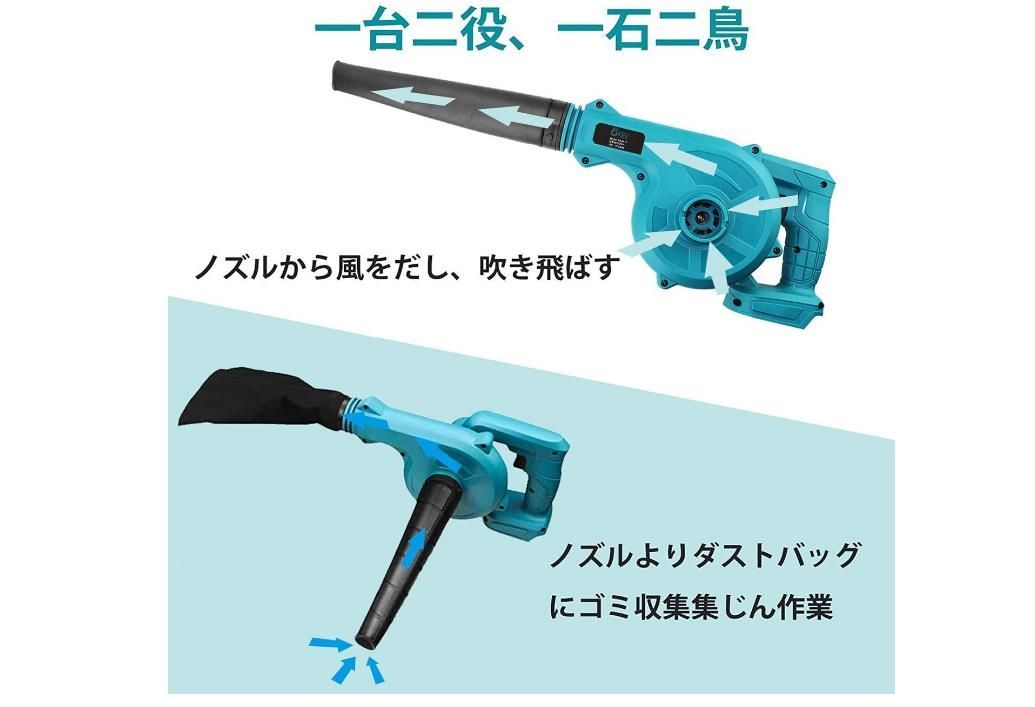 一台二役 ブロワー /大容量(21V,4000mah)バッテリー2個付き/送風機 一台二役 ブロワー/送風機 /大容量(21V,4000mah)バッテリー2個付き