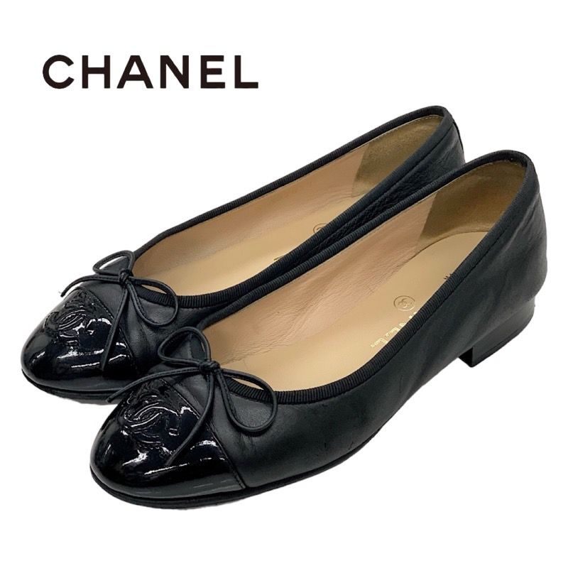 シャネル CHANEL フラットシューズ バレエシューズ 靴 シューズ レザー