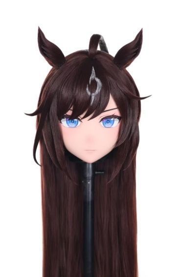 全頭マスク カツラ付き ロック付き NO.250 フルマスク ドール ヘッドロリータ人形 コスプレ 変身 仮装 着ぐるみ 二次元