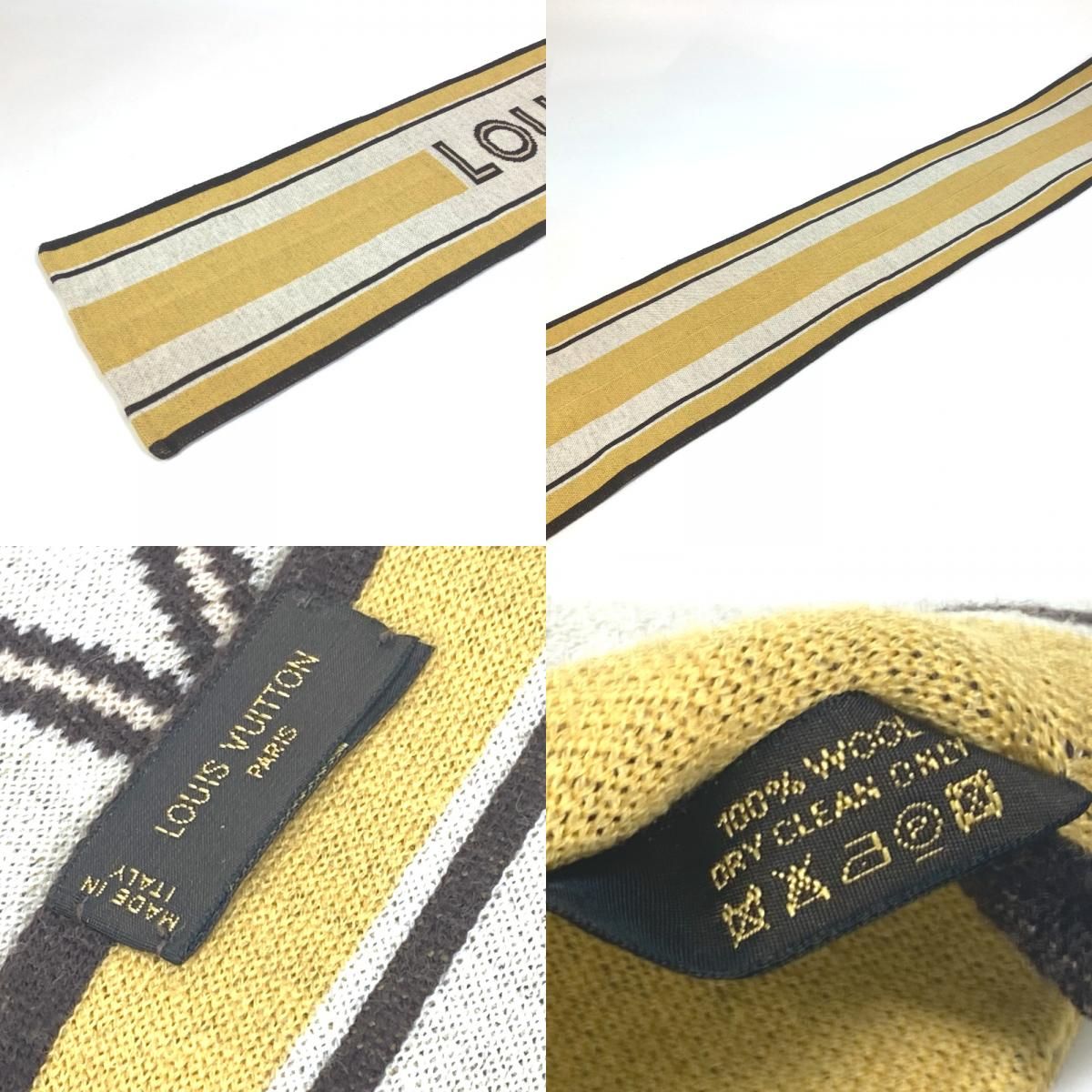 LOUIS VUITTON ルイヴィトン マフラー スカーフ ウール ベージュ 