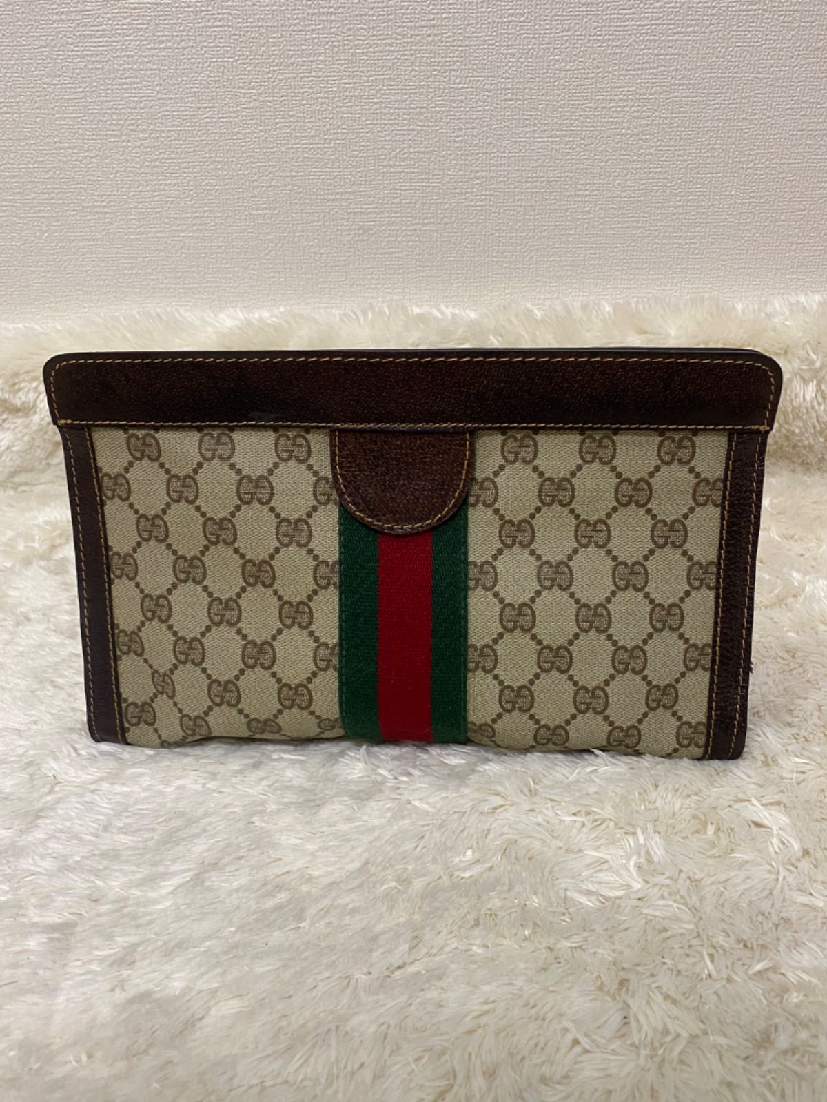 ☆GUCCI オールドグッチ シェリーライン GGキャンバス セカンドバッグ